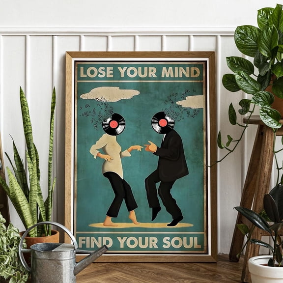 LifePlus Vintage Music Poster: Lose Your Mind Find Your Soul, Retro Wall Art