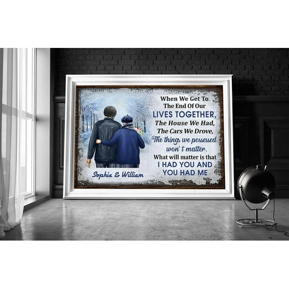 LifePlus When We Get To The End Of Our Lives Together Poster, Family Old Couple Poster, Personalized Winter Couple Wall Art, Gift For Parents