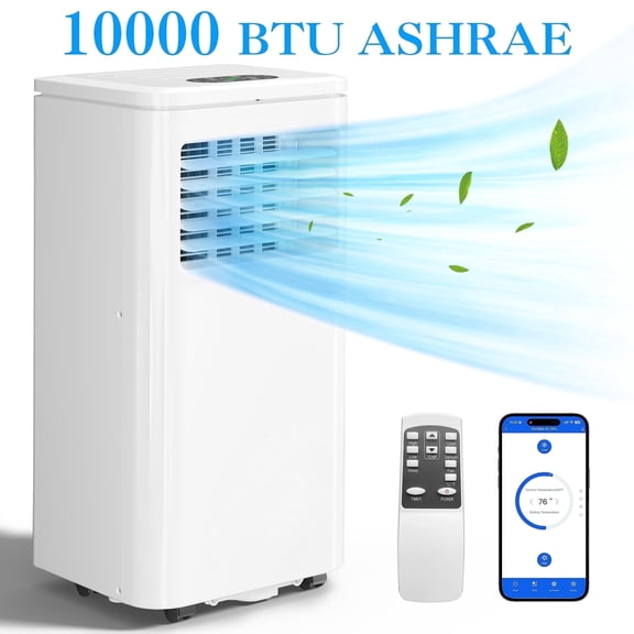 LifePlus WiFi Enabled Portable Air Conditioner 10000BTU Ashrae (6000BTU) Indoor Room AC Unit Dehumidifier Window Kit Remote Control Easy&Efficient Bedroom