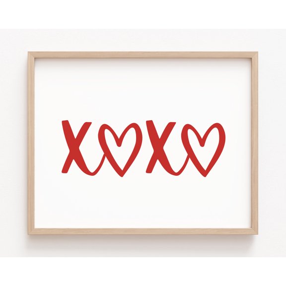 LifePlus XOXO Wall Art, Valentine Art, February , Hugs and Kisses, Valentine Art, Kisses Typography, XO Print