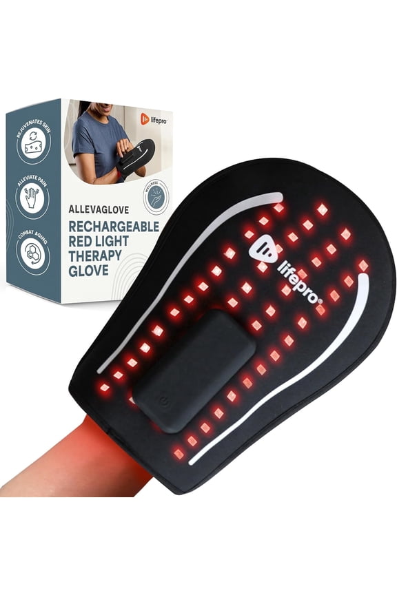 Red Light Therapy Wrap for Hands Cordless Infrared Glove with Dual Wavelengths 660nm & 850nm, Auto Shut-Off for Comfort & Relaxation Black