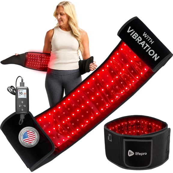 Lifepro LED Light Therapy Belt with Adjustable Strap, 660nm and 850nm Wavelengths -Black