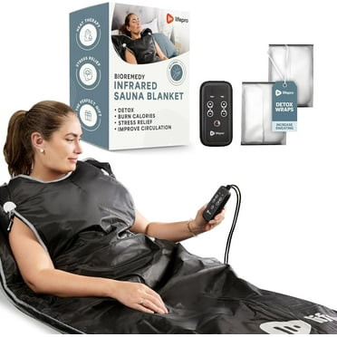 LifePro Bioremedy Portable Far-Infrared Sauna Blanket for Weight Loss and Detox - Black