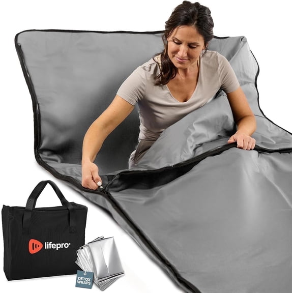 LifePro RejuvaWrap Infrared Sauna Blanket  Full Body Portable Sauna Blanket Infrared for Detox, Relaxation & Wellness, Waterproof Sauna Blanket with Carry Bag -  Gray