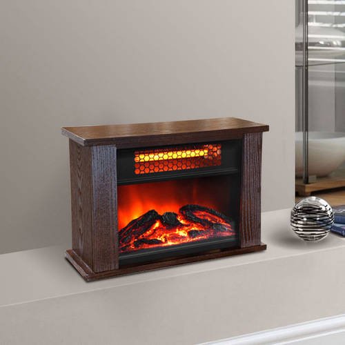 LifePro LifeSmart Infrared Quartz Heater Mini Fireplace, 750 Watt, Wood -  Walmart.com