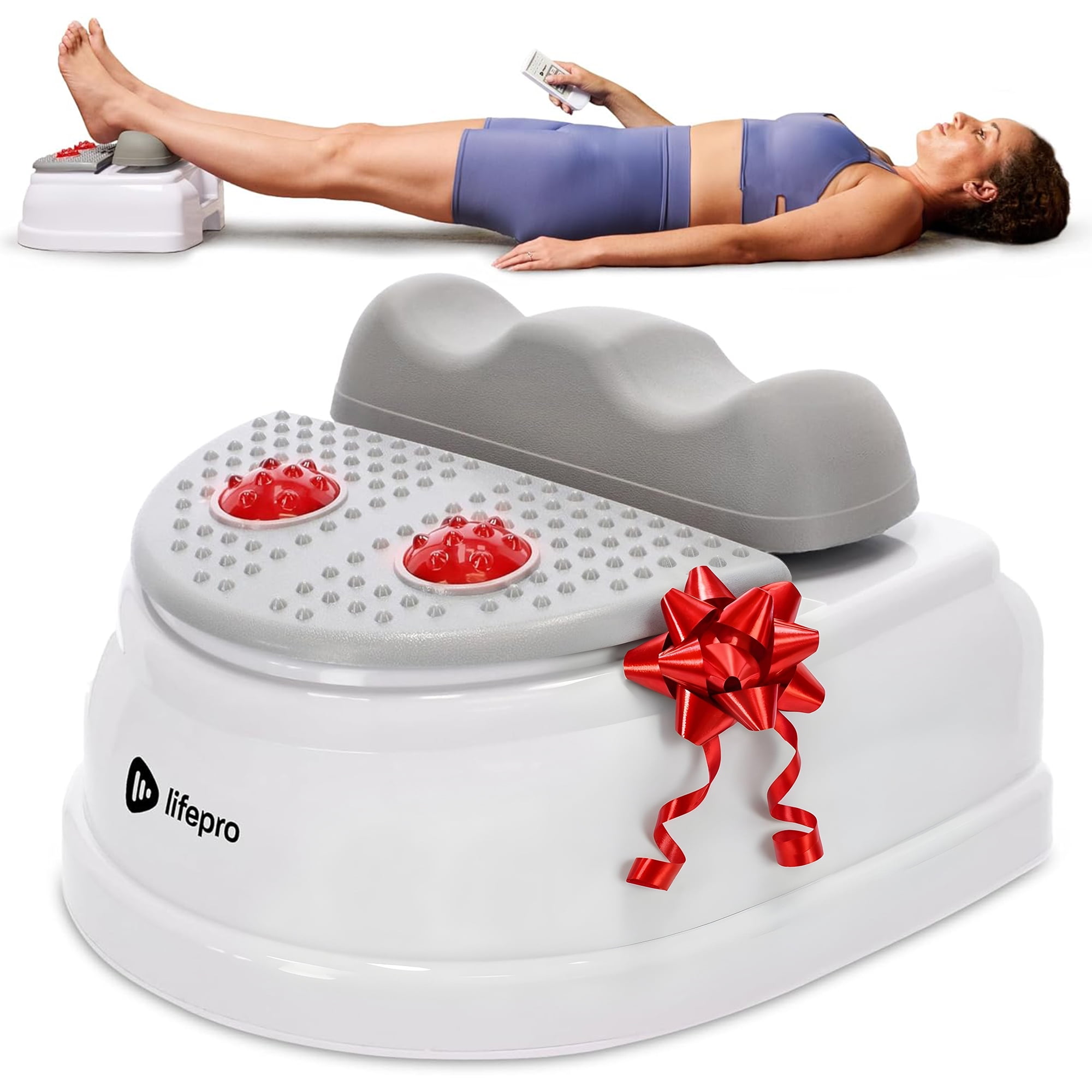 LifePro Chi Swing Machine with Red Light Therapy 12-Speed Passive Leg Exerciser - White