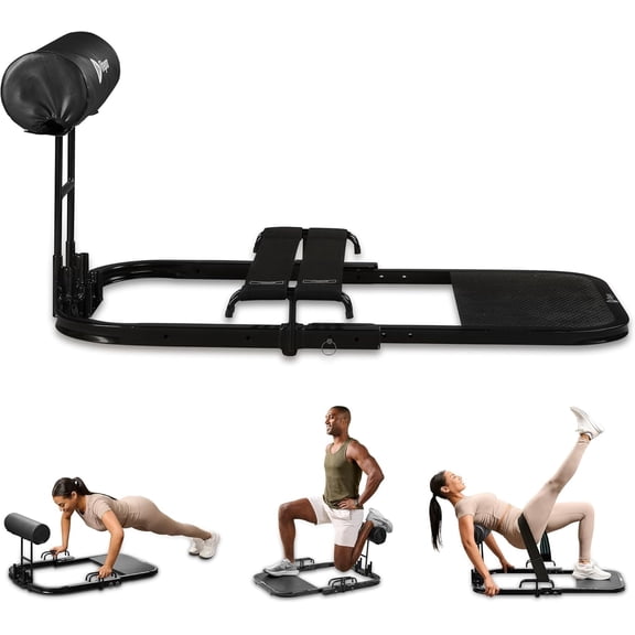 Lifepro Hip Thrust Machine – Adjustable Glute Workout Equipment for Home – Foldable Booty Builder Glutes Machine for Home & Thrust Glute Bench - Black