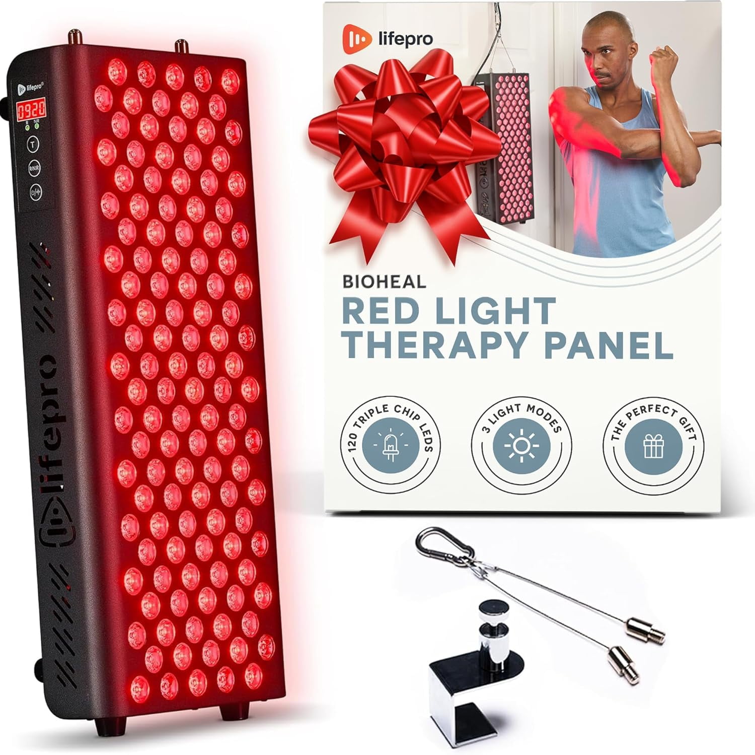 LifePro Red Light Panel for Home Use 660nm & 850nm LED Light Device with Pulse Mode Compact Near Infrared Light Panel for Face and Body Black