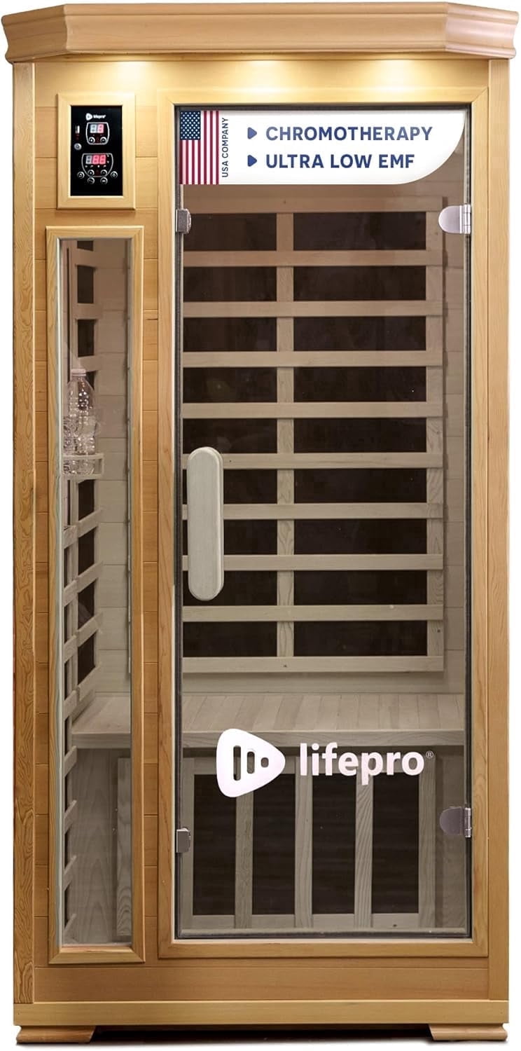 LifePro RejuvaCure Low-EMF Infrared Sauna for Home – 1 Person
