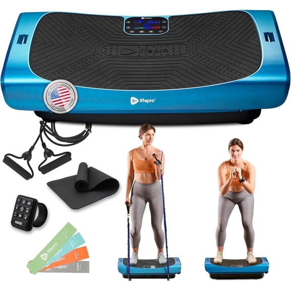 Lifepro Rumblex Pro 4D Vibration Plate Exercise Machine Full Body Vibrating Plate for Weight Loss, Circulation, Recovery & Home Fitness Training - Blue