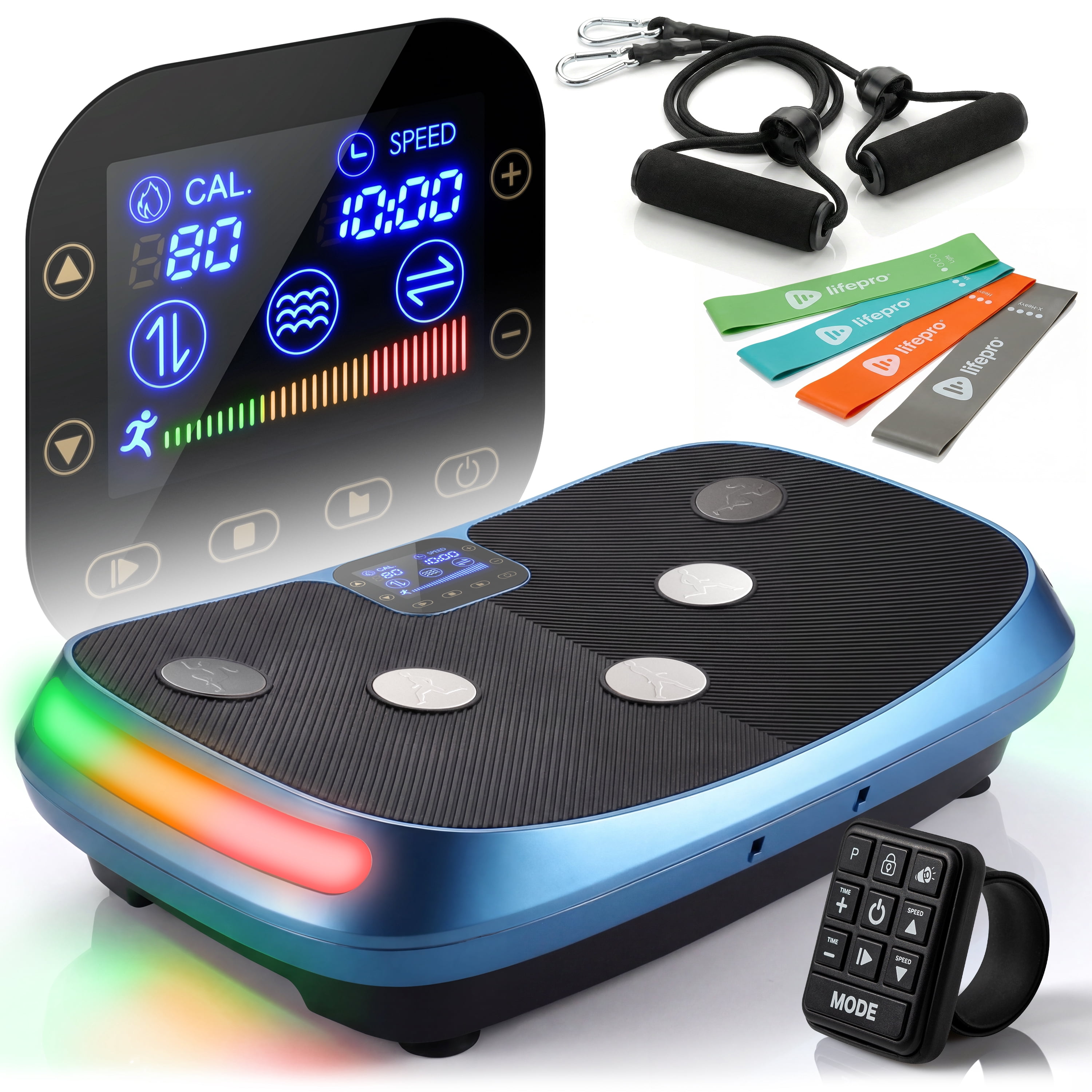 Lifepro Rumblex 4D Vibration Plate Exercise Machine – Triple Motor Whole Body Vibrating Platform for Weight Loss, Recovery & Fitness – Advanced 4D Vibration Plate Machine for Home Gym Workouts -Blue