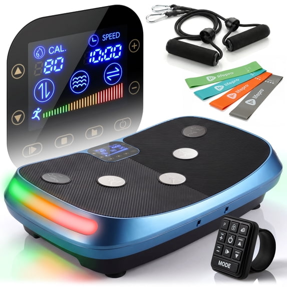 Lifepro Rumblex 4D Vibration Plate Exercise Machine – Triple Motor Whole Body Vibrating Platform for Weight Loss, Recovery & Fitness – Advanced 4D Vibration Plate Machine for Home Gym Workouts -Blue