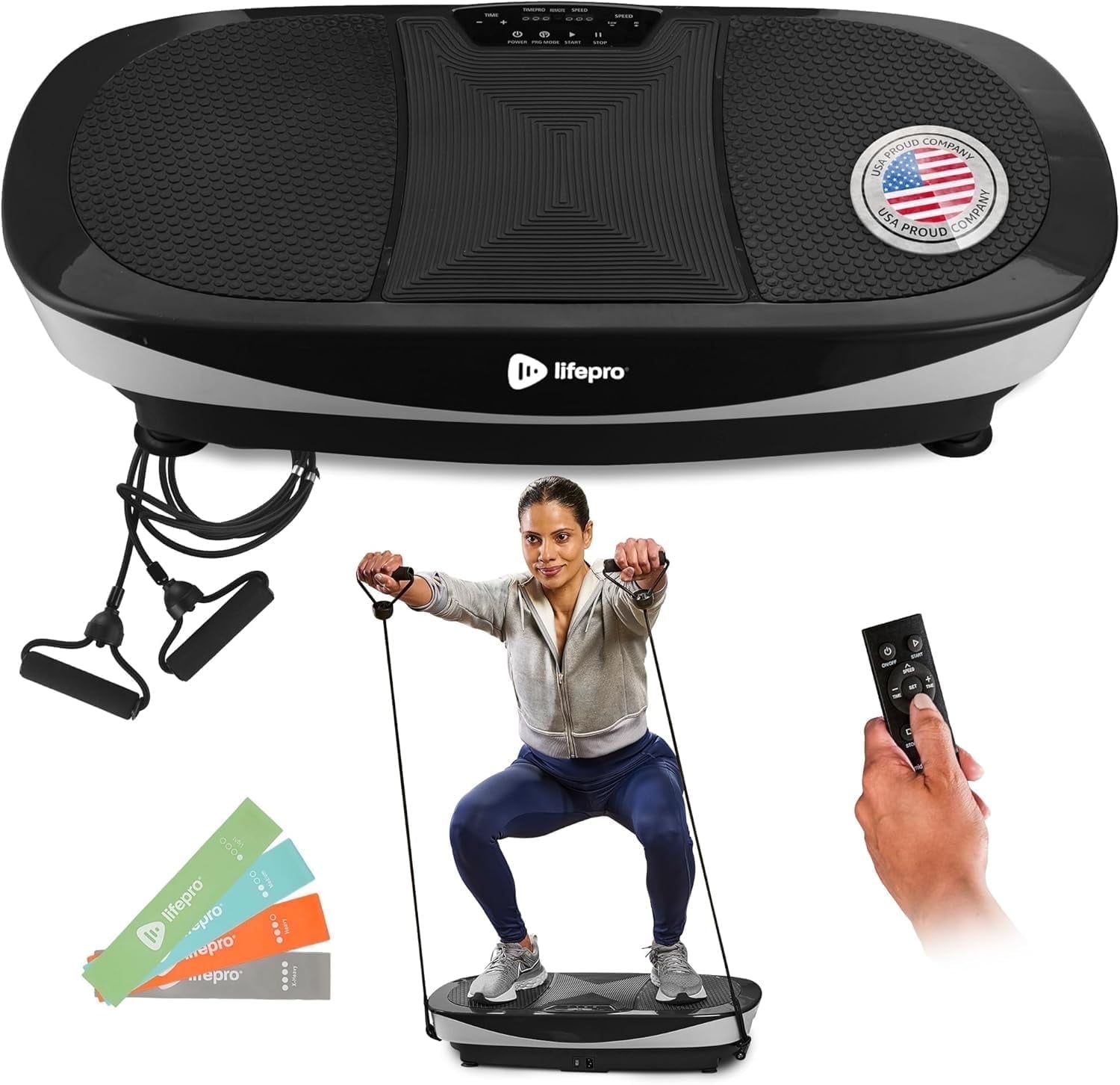 Lifepro Rumblex Max 4D Vibration Plate Exercise Machine – Triple Motor Full Body Vibrating Plate for Weight Loss, Circulation, Recovery & Home Fitness Training - Black