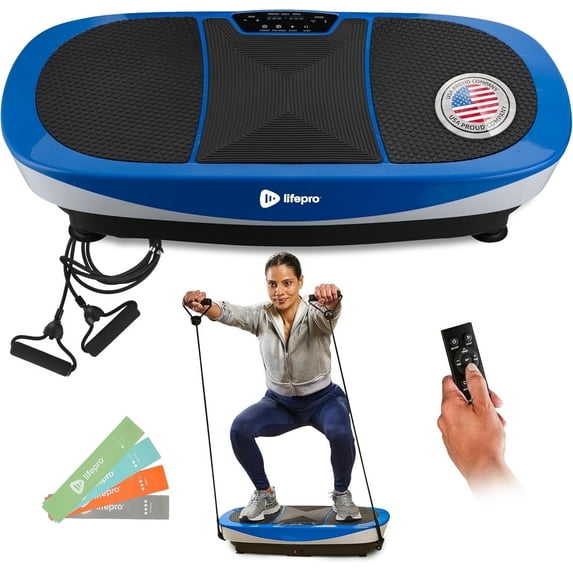 Lifepro Rumblex Max 4D Vibration Plate Exercise Machine – Triple Motor Full Body Vibrating Plate for Weight Loss, Circulation, Recovery & Home Fitness Training - Blue
