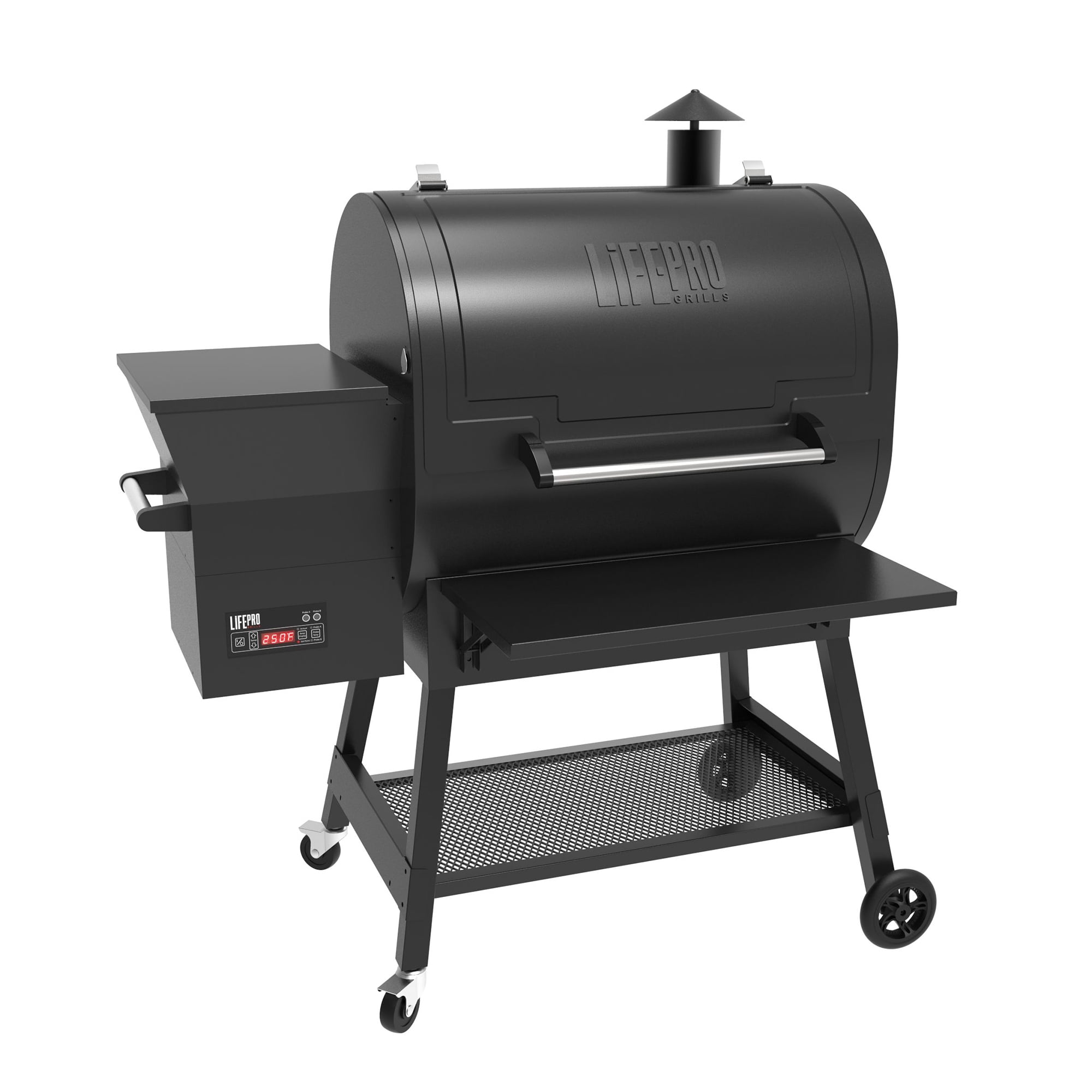 LifePro SCSP1500LP 1500 Square Inch Barrel Precision Wood Pellet Smoker Grill with Digital Control