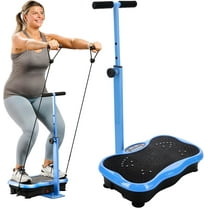 LifePro TrimLite Vibration Plate with Adjustable Handlebar, Resistance Bands & Bluetooth - Blue