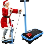 Lifepro TrimLite Vibration Plate Exercise Machine with Handlebars – Whole Body Vibrating Plate for Weight Loss, Lymphatic Drainage & Home Fitness – 99 Speed Levels, Resistance Bands, Bluetooth - Blue