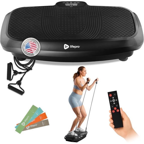 Lifepro Turbo 3D Vibration Plate Exercise Machine with Dual Motors – Whole Body Vibration Plate Machine for Weight Loss, Recovery, Lymphatic Drainage & Home Fitness - Black