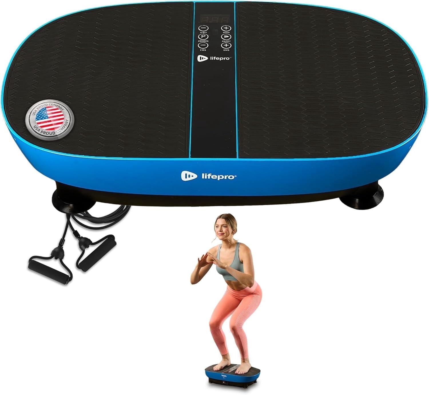 Lifepro VibraPulse Vibration Plate Exercise Machine – Compact Vibrating Plate for Lymphatic Drainage, Balance, Flexibility & Home Workouts - Blue