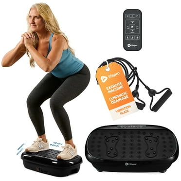 Lifepro HexaPlate Lite Vibration Plate, 300W Full Body Workout with Remote and 10 Programs - Black