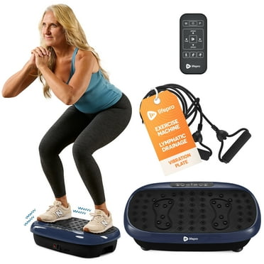 Lifepro HexaPlate Lite Vibration Plate, 300W Full Body Workout with Remote and 10 Programs - Blue