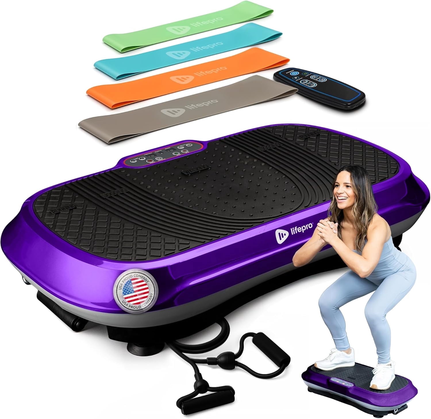 Lifepro Waver Vibration Plate Exercise Machine  Full Body Vibrating Plate  for Lymphatic Drainage, Muscle Toning & Fat Loss  Includes Loop Bands,  Remote & 99 Speed Settings - Purple - Walmart.com