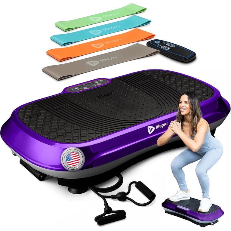 Lifepro Waver Vibration Plate Exercise Machine  Full Body Vibrating Plate  for Lymphatic Drainage, Muscle Toning & Fat Loss  Includes Loop Bands,  Remote & 99 Speed Settings - Purple - Walmart.com