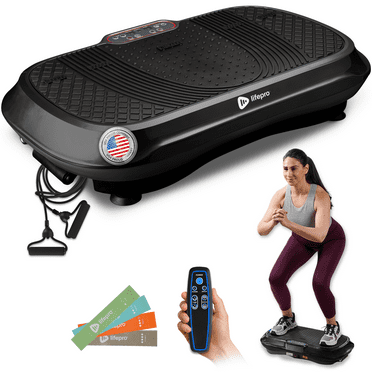 LifePro Waver Vibration Plate Exercise Machine with 99 Speeds and Resistance Bands - Black