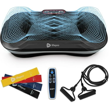 LifePro Waver Vibration Plate Exercise Machine with 99 Speeds and Resistance Bands - Black