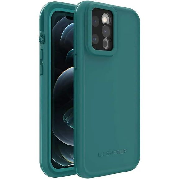 LifeProof FR Series Waterproof Case for iPhone 12 Pro Max Only - Non-Retail Packaging - Fre Diver Ocean Depths/Peacock Blue