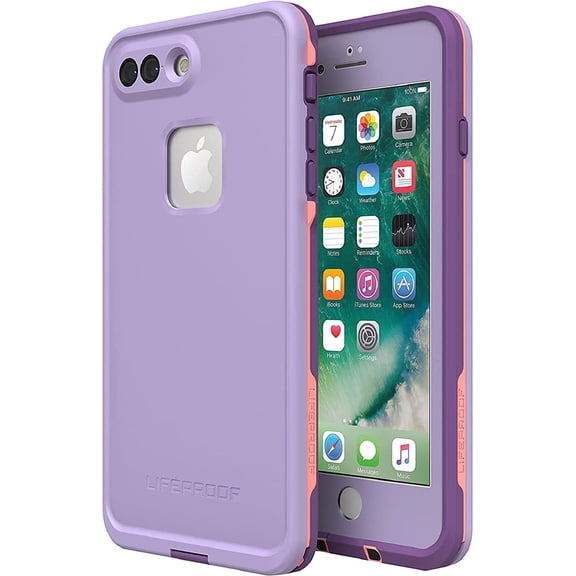 LifeProof FR Series Waterproof Case for iPhone 8 Plus & iPhone 7 Plus Only - Non-Retail Packaging - Chakra Rose/Fusion Coral/Royal Lilac