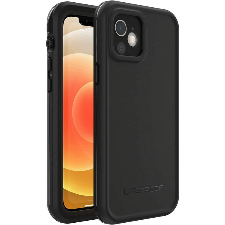 LifeProof IPhone 12 (ONLY, Not Compatible with IPhone 12 Pro) FRE Series  Case - BLACK, Waterproof IP68, Built-in Screen Protector, Port Cover