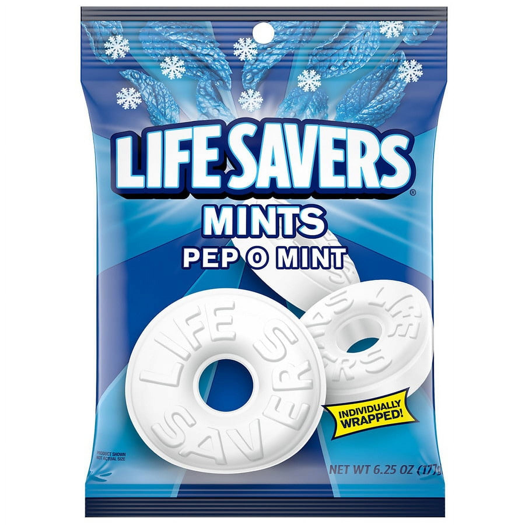 LifeSavers Hard Candy Mints, Pep-O-Mint 6.25 oz Pack of 2