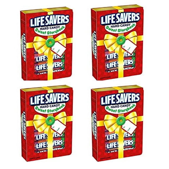 LifeSavers Hard Candy Sweet Story Book Holiday Edition Gift Box, Five Flavors - Four Boxes, 6 Rolls Per Box (24 Total Rolls)