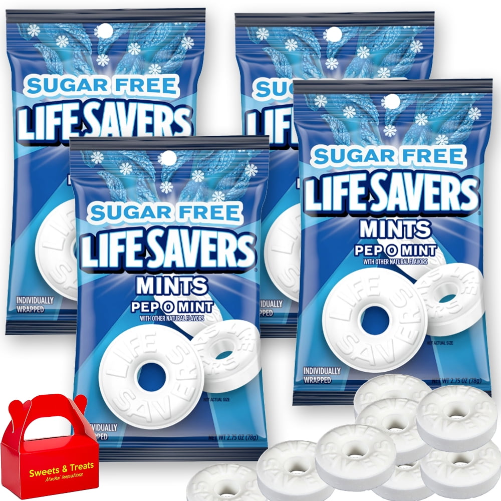 LifeSavers Peppermint Sugar Free Hard Candy  Pep O Mint Breath Mint | Refreshing | 4 Bags (2.75 oz Each), 11 oz Total  Individually Wrapped