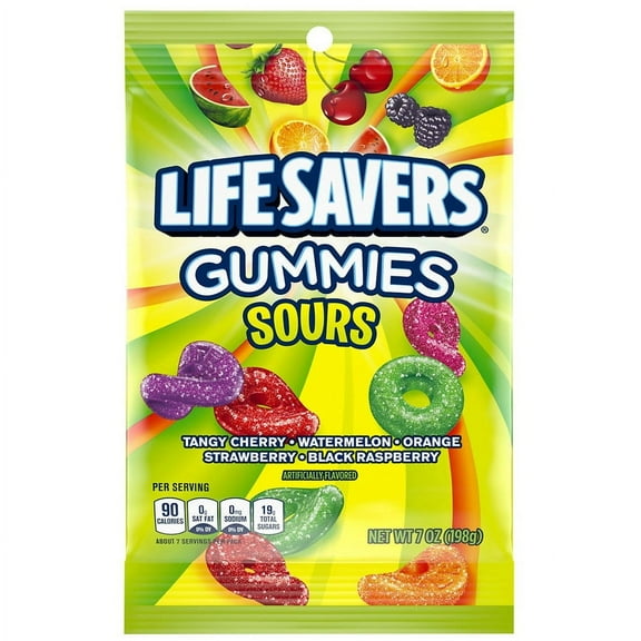 LifeSavers Sour Gummy Candy 5 Flavors Sours 7.0 oz Pack of 2