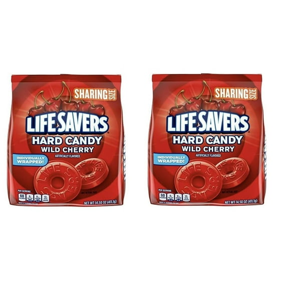 LifeSavers Wild Cherry 14.5 oz Individually Wrapped Candy 2 Pack w/Exit 28 Bargains Sticker