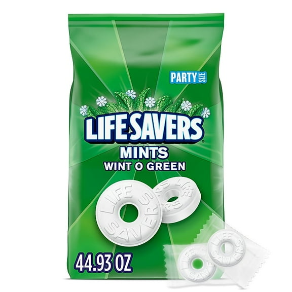 LifeSavers Wint-O-Green Wintergreen Mints, Party Size, 44.93 oz. Pack of 4