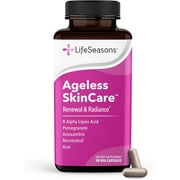 LifeSeasons - Ageless Skincare - Anti Aging Supplement - Antioxidant Complex - Acai Berry, Astaxanthin, Resveratrol, R-Alpha Lipoic Acid and Pomegranate Extract - 90 Capsules