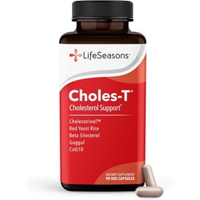 LifeSeasons Choles-T - Cholesterol Support Supplement - Red Yeast Rice, CoQ10, Guggul & Phytosterols - 90 Capsules
