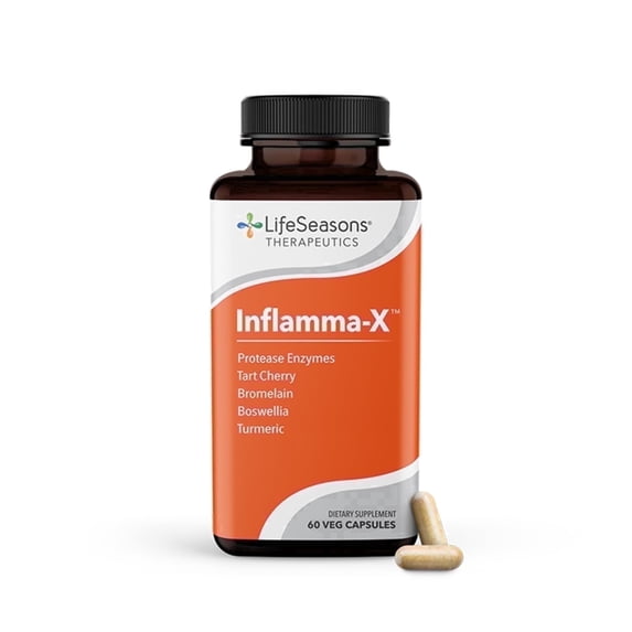 Lifeseasons Inflamma-X - Inflammation Support Supplement - Turmeric Boswellia & Bromelain - Soothes Aches & Chronic Discomfort - Reduces Swelling & Inflammatory Compounds - 60 Capsules