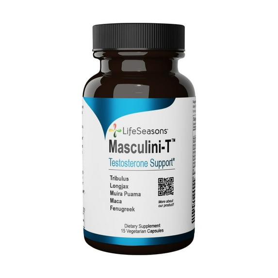 LifeSeasons - Masculini-T - Testosterone Support for Men - Supplement for Healthy Male Stamina, and Energy - With Ginkgo, Ginseng - 15 Capsules