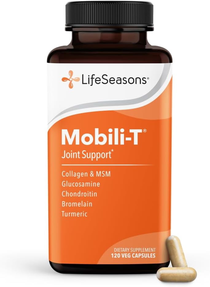 LifeSeasons Mobili-T - Joint Support Supplement - Increase Range of Motion - Rebuild Tissue & Cartilage - MSM Chondroitin Collagen Glucosamine & Turmeric - 120 Capsules
