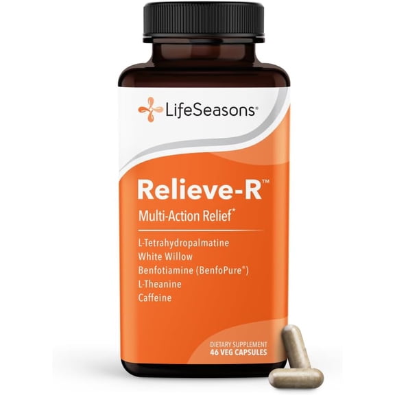 LifeSeasons Relieve-R - Eases Daytime Aches & Discomfort - Relaxes Muscles - Calms The Nervous System - Reduces Irritation - Non-Habit Forming - 46 Capsules