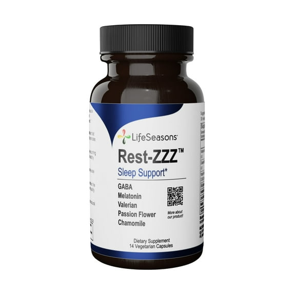LifeSeasons - Rest-ZZZ - Natural Sleep Supplement - Aids Restlessness - Maintain a Calm and Relaxed State Without Feeling Groggy in the Morning - Low Dose Melatonin, Chamomile - 14 Capsules
