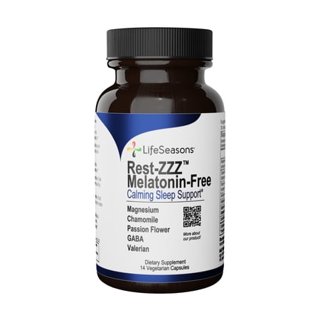 LifeSeasons - Rest-ZZZ without Melatonin - Natural Sleep Supplement - Aids Restlessness - Maintain a Calm and Relaxed State Without Feeling Groggy in the Morning - 14 Capsules