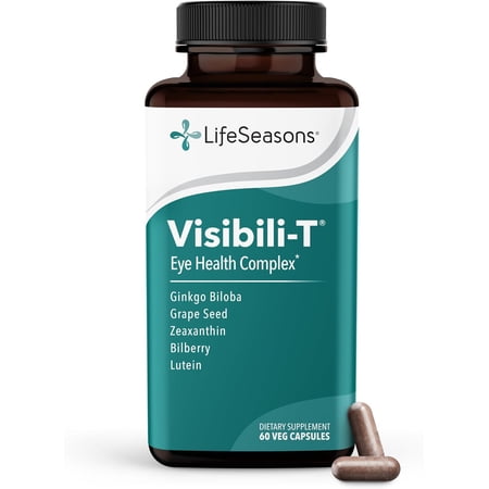Lifeseasons Visibili-T - Vitamin Supplement for Eye Health & Vision Support - Carrot Root, Chromium, Bilberry, Ginkgo Biloba, Grape Seed Extract, Lutein & Zeaxanthin - 60 Capsules