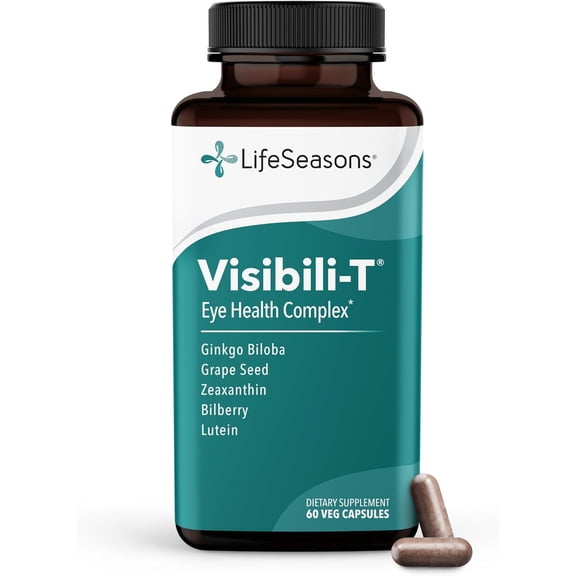 Lifeseasons Visibili-T - Vitamin Supplement for Eye Health & Vision Support - Carrot Root, Chromium, Bilberry, Ginkgo Biloba, Grape Seed Extract, Lutein & Zeaxanthin - 60 Capsules