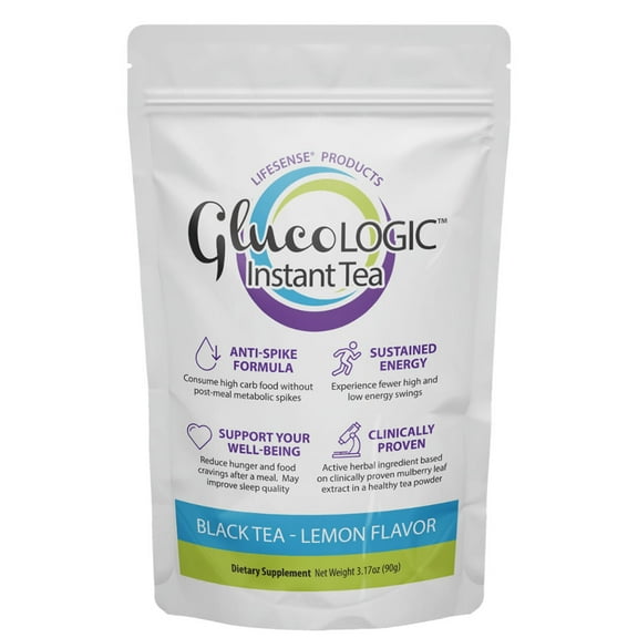 LifeSense GlucoLogic Clinically Proven Functional Tea, Next-Generation Smart Carb Blocker to help Reduce Food Hunger and Cravings, Promotes Health and Sustained Energy (90 grams/30 servings)