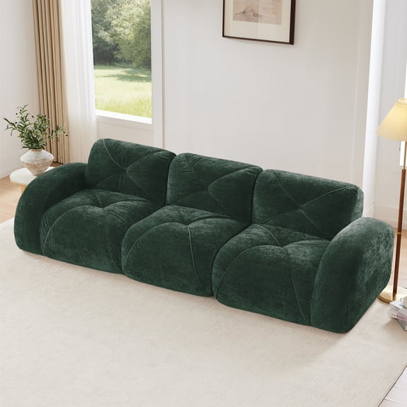 LifeSky 110" Modular Sectional Sofa: 0-Hour Assembly, Unbox & Relax in 10 Minutes - Perfect for Move-In Day & Home Theater Setup - Soft Velvet & 32D High-Density Sponge